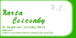 marta csicsaky business card